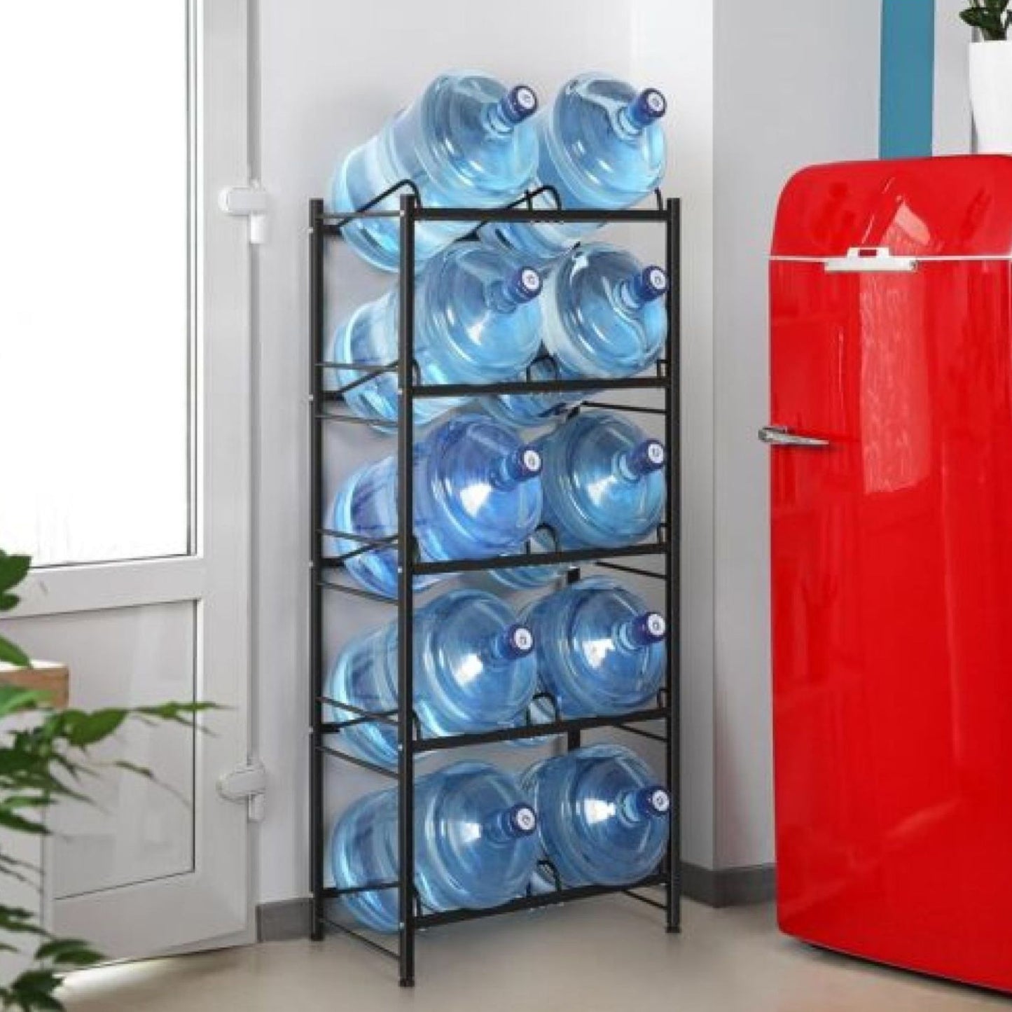 5-Tier Double 5-Gallon Water Bottle Rack