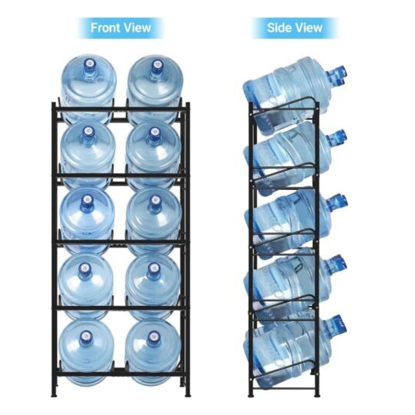 5-Tier Double 5-Gallon Water Bottle Rack