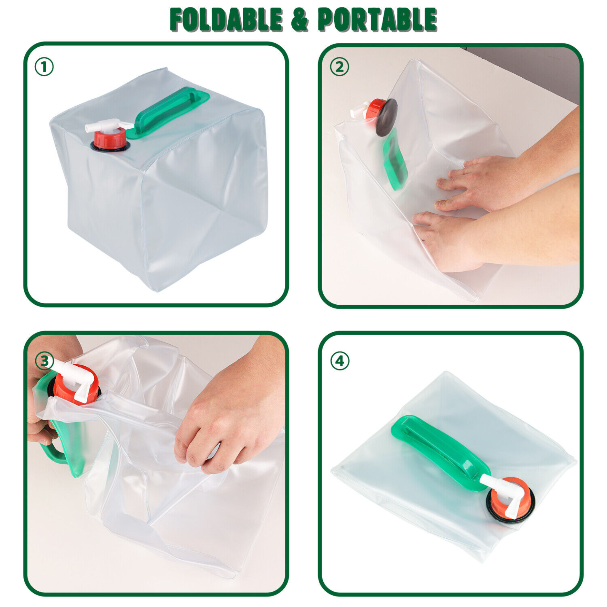 Contenedor de agua plegable con espigaContenedor de agua plegable con espiga  