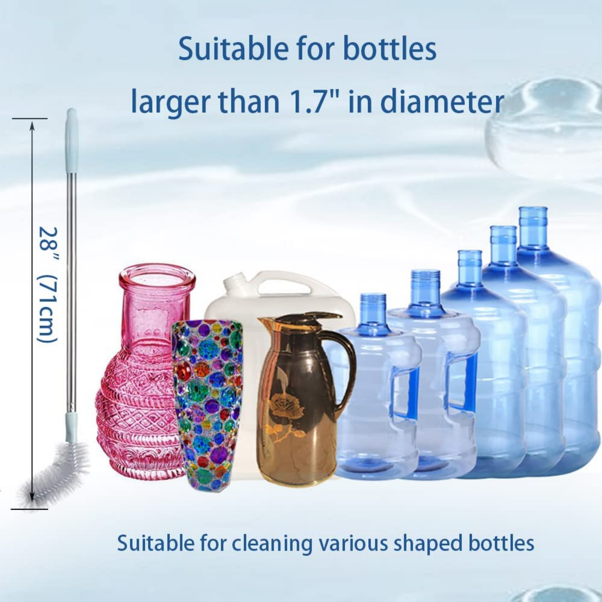 Plastic Flexible Glass and Bottle Brush (2-Pack)